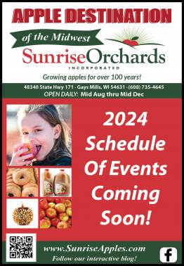 2024 Schedule of Events at Sunrise Orchards