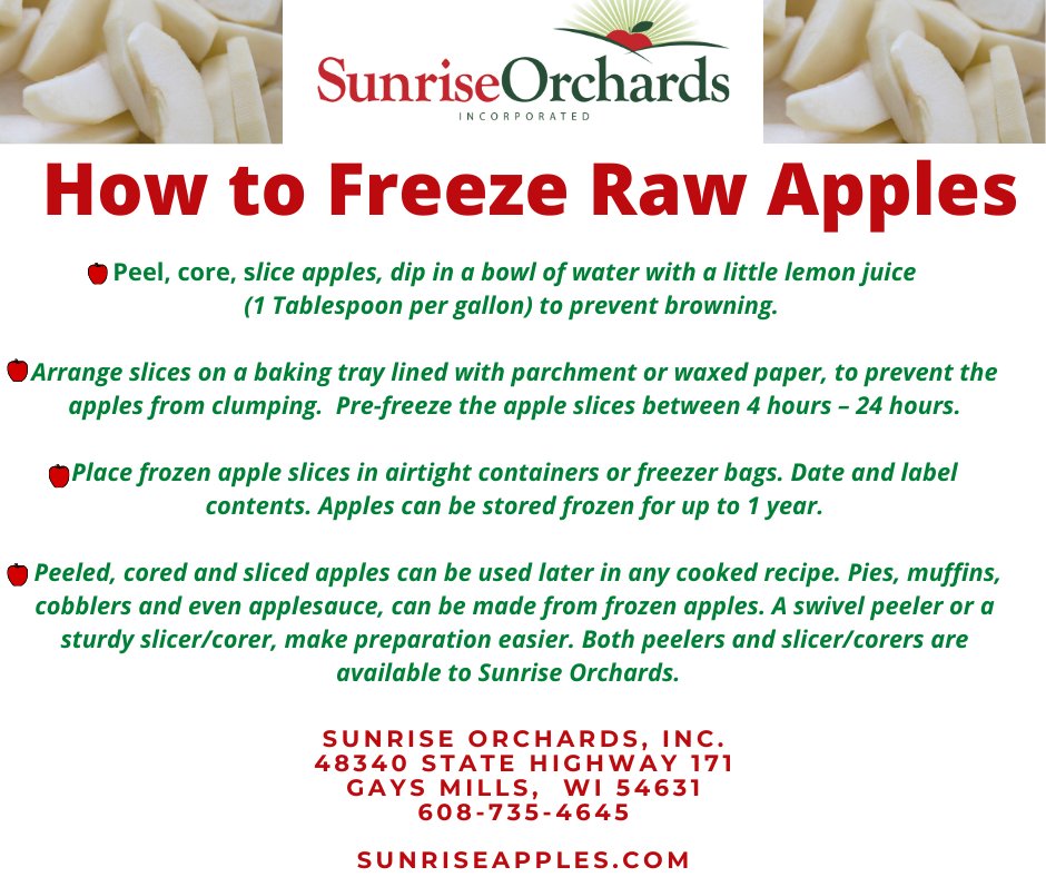 Tray Freezing Apple Slices