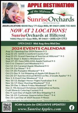 2024 Events at Sunrise Orchards!