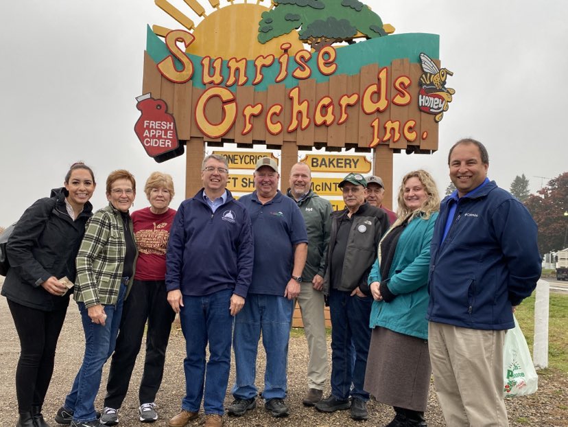 Wisconsin Dept. of Agriculture a Senator & Representative Visits Sunrise Orchards & Gays Mills!