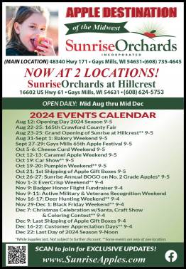 2024 Events at Sunrise Orchards!