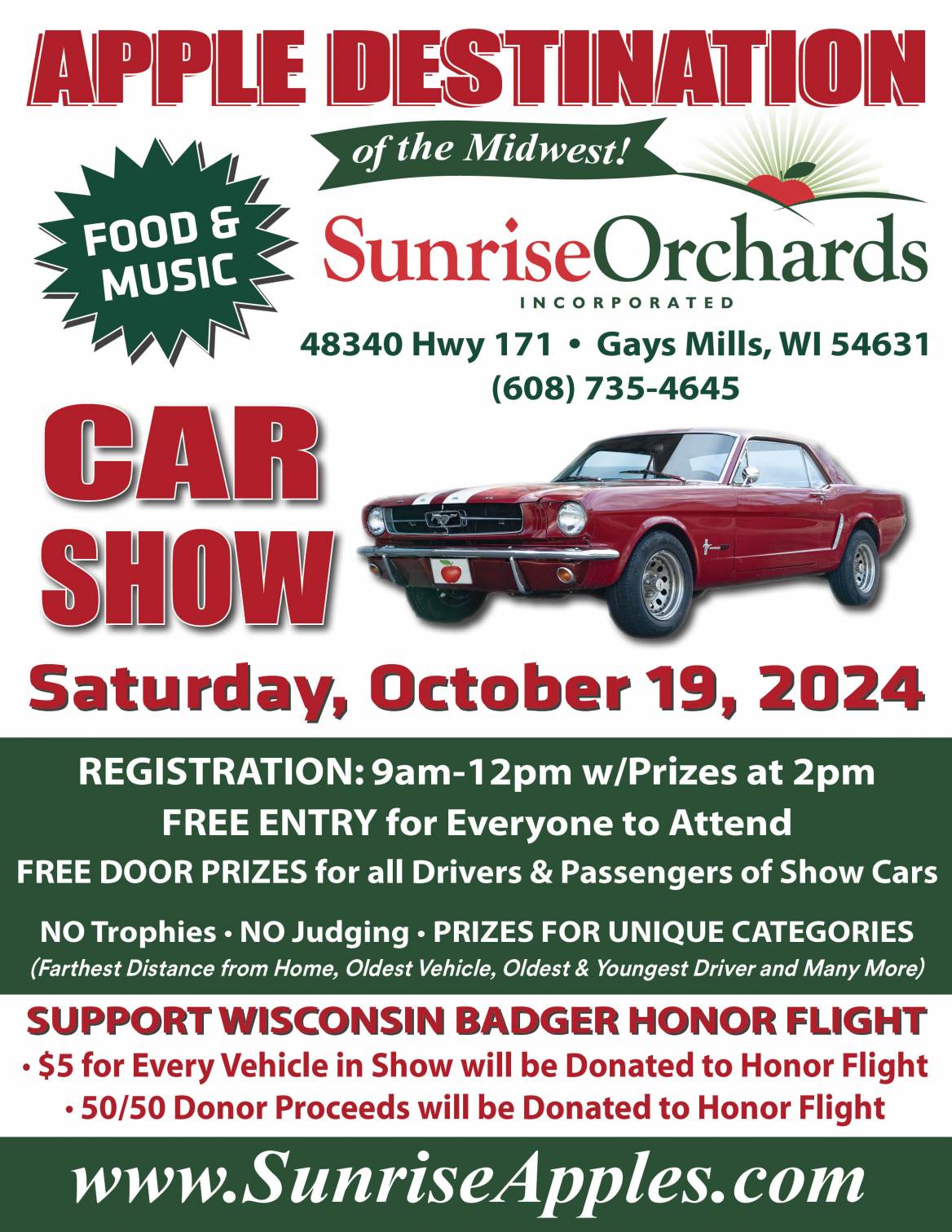 🚗 Car Show for a Cause at Sunrise Orchards(Main Location)!  Save the Date Oct. 19th🚗