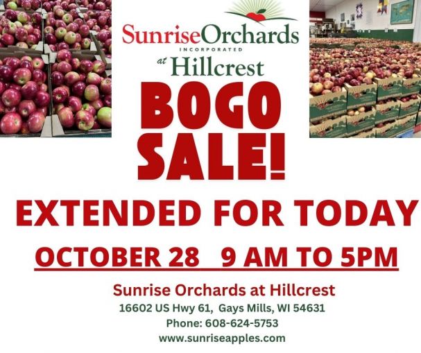 BOGO SALE EXTENDED TO TODAY MONDAY OCT 28TH