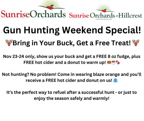 Gun Hunting Weekend Nov 23-24!