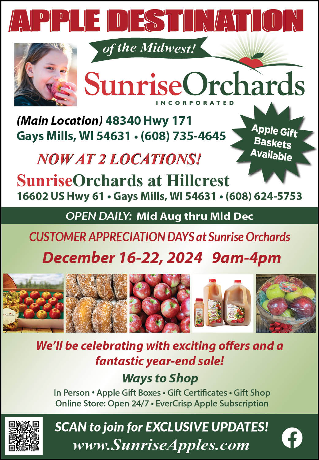 Customer Appreciation Days SALE Dec, 16-22!